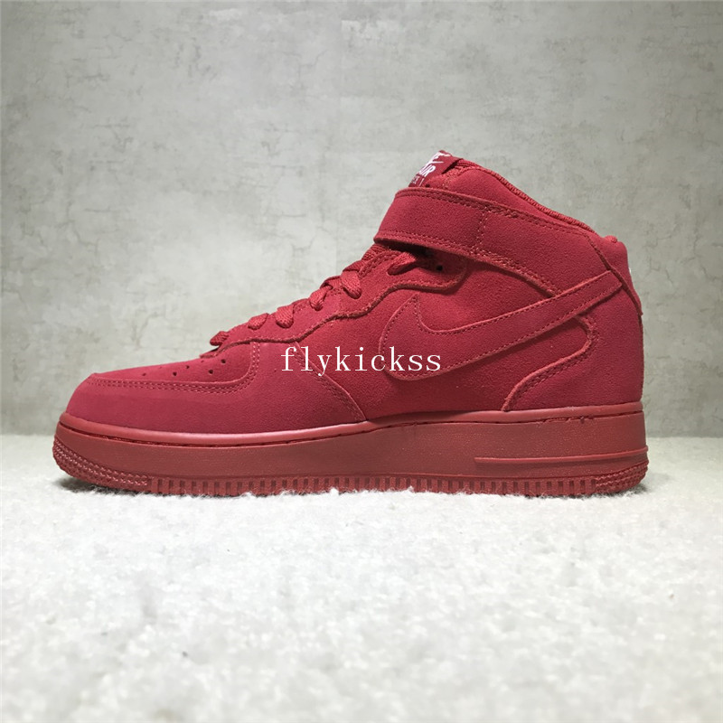 Nike Air Force 1 High Top Mid Gym Red Suede